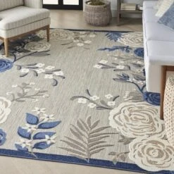 Nourison Aloha Contemporary Floral Border Outdoor Rug 15 Nourison Aloha Contemporary Floral Border Outdoor Rug -Sunnydaze Decor Store GUEST bc77c8cd 4dd1 43c2 bbb3 481816e7a7a1