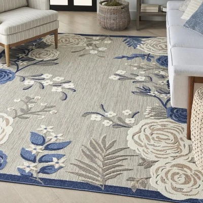 Nourison Aloha Contemporary Floral Border Outdoor Rug 8 Nourison Aloha Contemporary Floral Border Outdoor Rug - Image 6