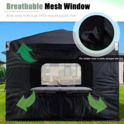 Aoodor 10' X 10' Pop Up Canopy Tent With Removable Mesh Window Sidewalls, Portable Instant Shade Canopy With Roller Bag -Sunnydaze Decor Store GUEST bd356d80 86ad 4219 bfd2 d550f2034050