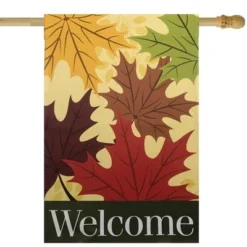 Northlight Red And Yellow Fall Leaves Welcome Outdoor House Flag 28" X 40"