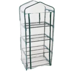 Sunnydaze Decor Sunnydaze Outdoor Portable Growing Rack 4-Tier Greenhouse With Roll-Up Door - 4 Shelves - Clear -Sunnydaze Decor Store GUEST be72259f 2cf5 4eaa b668 67cb72cce9b5