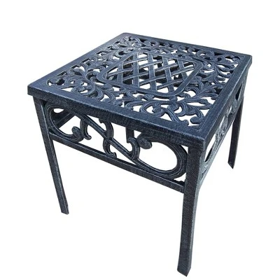 Mississippi 17" Outdoor Cast Aluminum Square Table - Oakland Living 5 Mississippi 17" Outdoor Cast Aluminum Square Table - Oakland Living - Image 3