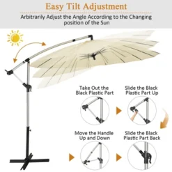 Costway 10ft Patio Offset Umbrella W/ Crank And Cross Base Aluminum -Sunnydaze Decor Store GUEST bebd83bb a330 416a 9f3e 0c9c03f0c5e2