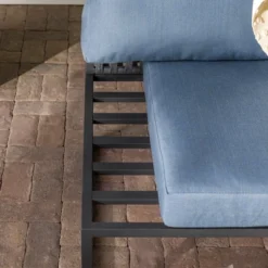 Outdoor Modern Modular Patio Side Chair Blue - Saracina Home -Sunnydaze Decor Store GUEST becd0a39 b88b 4bc8 8f6e 55c104d13953