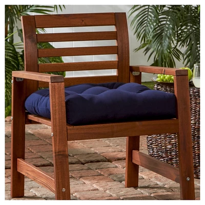 Outdoor Solid Navy Sunbrella Seat Cushion - Kensington Garden 3 Outdoor Solid Navy Sunbrella Seat Cushion - Kensington Garden
