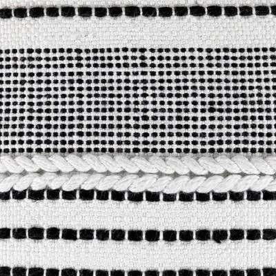 Northlight 18" White And Black Striped Outdoor Woven Pouf Ottoman 6 Northlight 18" White And Black Striped Outdoor Woven Pouf Ottoman - Image 4