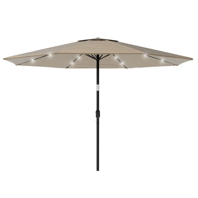 Nature Spring Tilting Patio Umbrella With Solar LED Lights - 10', Sand 7 Nature Spring Tilting Patio Umbrella With Solar LED Lights - 10', Sand - Image 5