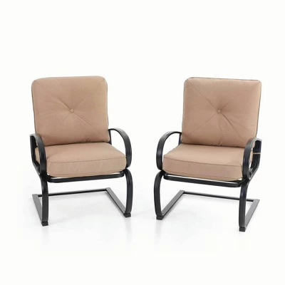 Captiva Designs 5pc Patio Dining Set With Square Table & 4 Metal Spring Motion Chairs 6 Captiva Designs 5pc Patio Dining Set With Square Table & 4 Metal Spring Motion Chairs - Image 4