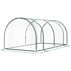 Outsunny Mini Greenhouse, Waterproof Cloche Cold Frame, 7' L X 3' W X 2.5' H Portable Hot House, 4 Zippered Doors, Green -Sunnydaze Decor Store GUEST c183b95c 3ded 455e 86cd d4c005ad5688