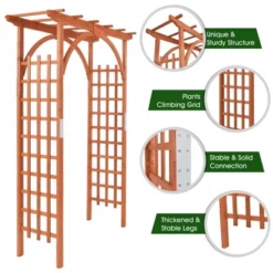 Costway Premium Outdoor Wooden Cedar Arbor Arch Pergola Trellis Wood Garden Yard Lattice 19 Costway Premium Outdoor Wooden Cedar Arbor Arch Pergola Trellis Wood Garden Yard Lattice -Sunnydaze Decor Store GUEST c2451a58 9897 4c67 ad9a 3e668f2e8931
