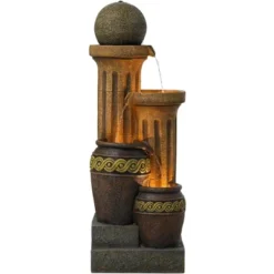 John Timberland Sphere Jugs And Column Rustic Cascading Outdoor Floor Water Fountain With LED Light 50" For Yard Garden Patio Home Deck Porch House -Sunnydaze Decor Store GUEST c363c1c0 fb5c 41b8 888e 3a858dafd868