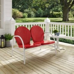 Griffith 3pc Outdoor Conversation Set - Red - Crosley -Sunnydaze Decor Store GUEST c3b01824 54d6 4702 a020 65aa7f984854