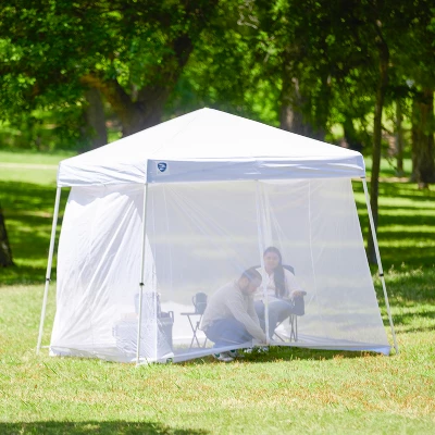 Z-Shade 10 Foot Horizon Angled Leg Screen Shelter Attachment With 10 By 10 Foot Push Button Angled Leg Instant Shade Canopy Tent 4 Z-Shade 10 Foot Horizon Angled Leg Screen Shelter Attachment With 10 By 10 Foot Push Button Angled Leg Instant Shade Canopy Tent - Image 2