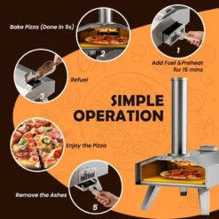Costway Wood Pellet Pizza Oven Pizza Maker Portable Outdoor Pizza Stone W/ Foldable Leg -Sunnydaze Decor Store GUEST c5288141 6c37 4cf7 a4c6 2e13e86082f9