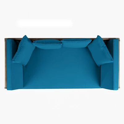 Ottavio Outdoor Acacia Wood Expandable Daybed With Cushions - Dark Teal/Gray - Christopher Knight Home 7 Ottavio Outdoor Acacia Wood Expandable Daybed With Cushions - Dark Teal/Gray - Christopher Knight Home - Image 5