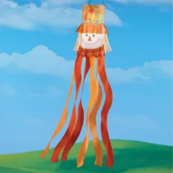Collections Etc Solar Powered Scarecrow Streamer Windsock