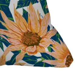 Sunflowers Outdoor Throw Pillow Orange/Blush - Deny Designs