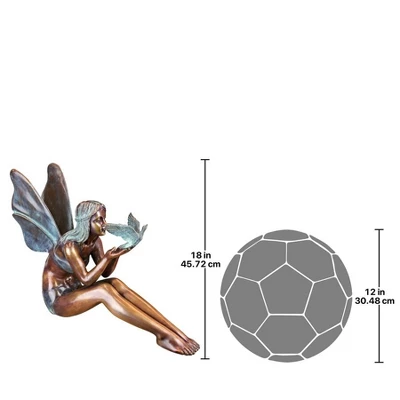 Design Toscano Bird Fairy Cast Bronze Garden Statue: Large 8 Design Toscano Bird Fairy Cast Bronze Garden Statue: Large - Image 6