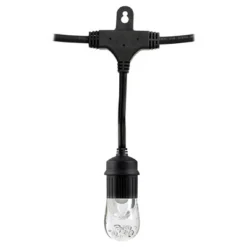 6ct Classic Café Outdoor String Lights Integrated LED Bulb - Black Wire - Enbrighten