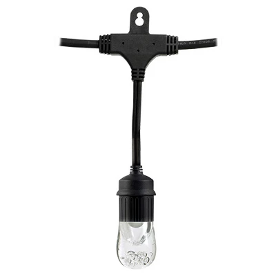 12ct Classic Café Outdoor String Lights Integrated LED Bulb - Black Wire - Enbrighten 3 12ct Classic Café Outdoor String Lights Integrated LED Bulb - Black Wire - Enbrighten