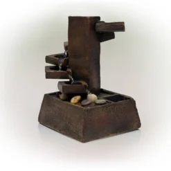 11" Resin Tiered Stone Eternity Tabletop Fountain Brown - Alpine Corporation -Sunnydaze Decor Store GUEST c7f18b80 8bfd 4135 b2fe 01cc8ac4f16d