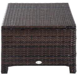 Outsunny 2 Pc 20" Outdoor PE Rattan Wicker Ottoman, Fade-Resistant Patio Footrest With Soft Cushion, Steel Frame, Dark Brown, White -Sunnydaze Decor Store GUEST c841fbc8 1126 47c7 8fb3 702614122c53