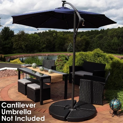 Sunnydaze Decor Sunnydaze Outdoor Heavy-Duty Fillable Cantilever Offset Patio Umbrella Base Weight Plates - Black - 4pc 7 Sunnydaze Decor Sunnydaze Outdoor Heavy-Duty Fillable Cantilever Offset Patio Umbrella Base Weight Plates - Black - 4pc - Image 5