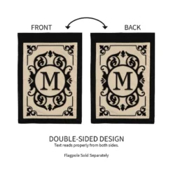 Evergreen Flag Cambridge Chic Letter M Monogram Applique Garden Flag - 12.5" Wide X 18" High -Sunnydaze Decor Store GUEST c8922181 242c 43a1 953a da9446d737ba