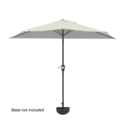 Nature Spring Half-Canopy Umbrella For Patios - 52" X 108" X 92", Tan