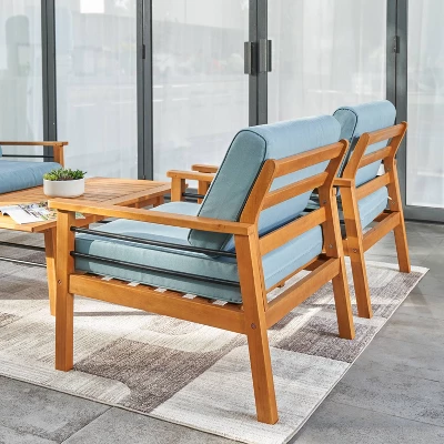Gloucester Contemporary Wood Patio Sofa Club Chair - Vifah 3 Gloucester Contemporary Wood Patio Sofa Club Chair - Vifah