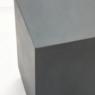 LuxenHome Gray Cement Indoor Outdoor Square Side Table 6 LuxenHome Gray Cement Indoor Outdoor Square Side Table - Image 4