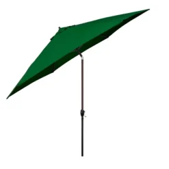 11' X 11' Aluminum Market Polyester Umbrella With Crank Lift Green - Astella