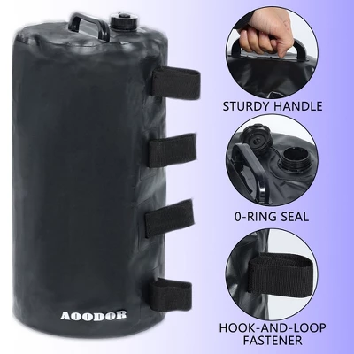 Aoodor Canopy Weights Bag Water Fillable, 176 Lbs Tent Weights Set Of 4 - Black 5 Aoodor Canopy Weights Bag Water Fillable, 176 Lbs Tent Weights Set Of 4 - Black - Image 3