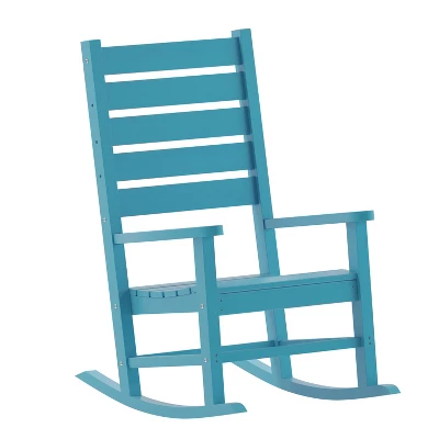 Emma And Oliver Set Of 2 Contemporary Rocking Chairs, All-Weather HDPE Indoor/Outdoor Rockers 14 Emma And Oliver Set Of 2 Contemporary Rocking Chairs, All-Weather HDPE Indoor/Outdoor Rockers - Image 12
