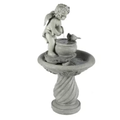 LuxenHome Gray Resin Cherub Birdbath Outdoor Fountain 12 LuxenHome Gray Resin Cherub Birdbath Outdoor Fountain -Sunnydaze Decor Store GUEST c9bcf8f7 31f9 4ad3 81fc 7ae04f7a5671