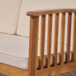 Carolina Acacia Wood Patio Sofa Teak - Christopher Knight Home -Sunnydaze Decor Store GUEST ca4c8ff5 4aab 4312 86c2 d0a0323688c3