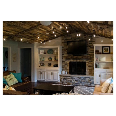 12ct Classic Café Outdoor String Lights Integrated LED Bulb - Black Wire - Enbrighten 6 12ct Classic Café Outdoor String Lights Integrated LED Bulb - Black Wire - Enbrighten - Image 4