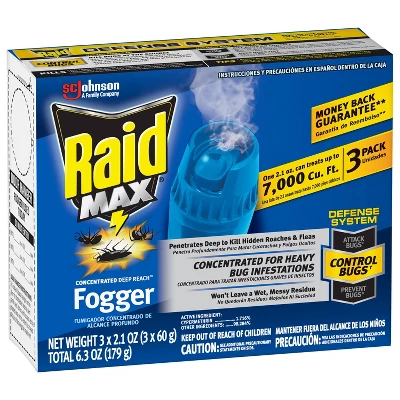 Raid Max Concentrated Deep Reach Fogger - 2.1oz/3cans 9 Raid Max Concentrated Deep Reach Fogger - 2.1oz/3cans - Image 7