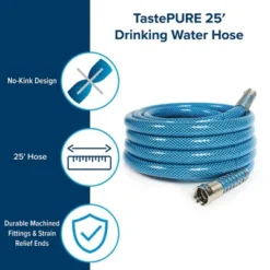 Camco TastePURE No-Kink Heavy-Duty PVC 25' Premium Reinforced Outdoor Drinking Water Hose For Camping, RVs, Boats, And Gardening, Blue 8 Camco TastePURE No-Kink Heavy-Duty PVC 25' Premium Reinforced Outdoor Drinking Water Hose For Camping, RVs, Boats, And Gardening, Blue -Sunnydaze Decor Store GUEST cb831db0 d33c 47d3 946b fe30797713df