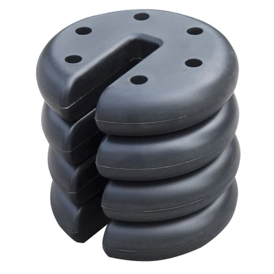 Z-Shade Angled Leg Canopy Tent With Push Button Locking System And 4 Pack Of 5 Pound Plastic Concrete Filled Leg Weight Plates, White 4 Z-Shade Angled Leg Canopy Tent With Push Button Locking System And 4 Pack Of 5 Pound Plastic Concrete Filled Leg Weight Plates, White - Image 2