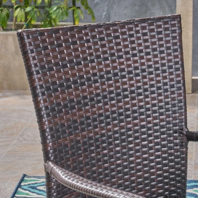 Melville 7pc Wicker Dining Set - Brown - Christopher Knight Home 4 Melville 7pc Wicker Dining Set - Brown - Christopher Knight Home - Image 2