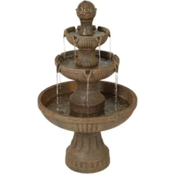 John Timberland Ravenna Rustic 3 Tier Weathered Stone Cascading Outdoor Floor Water Fountain 43" For Yard Garden Patio Home Deck Porch House Exterior -Sunnydaze Decor Store GUEST cc2f4a0e 86ef 4689 ab1f 2c6ab9236e9d