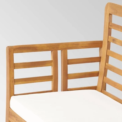 Caydon 8pc Acacia Wood Chat Set - Brown Patina/Cream - Christopher Knight Home 8 Caydon 8pc Acacia Wood Chat Set - Brown Patina/Cream - Christopher Knight Home - Image 6