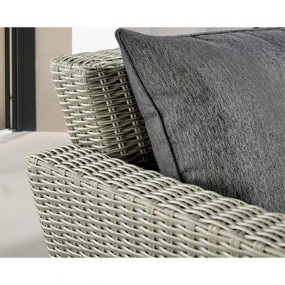 4pc All-Weather Wicker Albany Outdoor Sectional Sofa With Cocktail Table Set Brown - Alaterre Furniture 11 4pc All-Weather Wicker Albany Outdoor Sectional Sofa With Cocktail Table Set Brown - Alaterre Furniture - Image 9