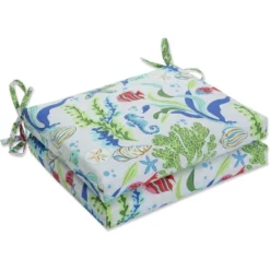 2pc Outdoor/Indoor Squared Corners Seat Cushions Coral Bay Blue - Pillow Perfect 12 2pc Outdoor/Indoor Squared Corners Seat Cushions Coral Bay Blue - Pillow Perfect -Sunnydaze Decor Store GUEST cd669ea0 aebe 4982 9eee b3aecbdb8b01
