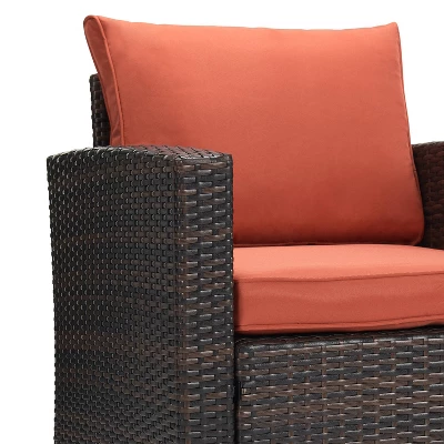 6pc Wicker Outdoor Conversation Set - Orange - EDYO LIVING 8 6pc Wicker Outdoor Conversation Set - Orange - EDYO LIVING - Image 6