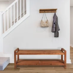 Blane 3-Seat Mid-Century Modern Acacia Wood Slat Outdoor Garden Patio Bench - JONATHAN Y 14 Blane 3-Seat Mid-Century Modern Acacia Wood Slat Outdoor Garden Patio Bench - JONATHAN Y -Sunnydaze Decor Store GUEST cf792c64 af25 437f 86dc 196c8052c10b