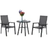 3pc Patio Dining Set With Small Round Steel Table & Sling Chairs - Captiva Designs -Sunnydaze Decor Store GUEST cf8ec344 c982 4a18 a8a6 bde749f98269