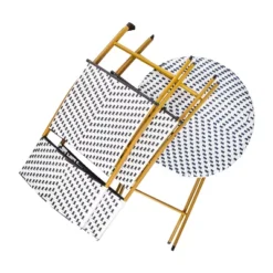 Emma And Oliver Three Piece Folding French Bistro Set In PE Rattan With Metal Frames For Indoor And Outdoor Use 26 Emma And Oliver Three Piece Folding French Bistro Set In PE Rattan With Metal Frames For Indoor And Outdoor Use -Sunnydaze Decor Store GUEST cfb3ff7e 1e1b 440c b1c5 f1ec361496c8