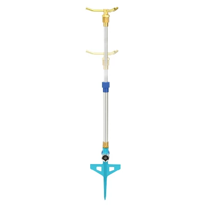 Aqua Joe AJ-ISTAS 3-Arm Brass Rotary 360-Degree Telescoping Sprinkler | Telescoping | 1390 Sq Ft Max Coverage 3 Aqua Joe AJ-ISTAS 3-Arm Brass Rotary 360-Degree Telescoping Sprinkler | Telescoping | 1390 Sq Ft Max Coverage
